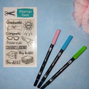 Mindless Crafting 12-piece Stamp Set - Graduation